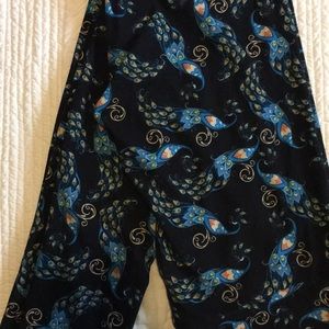 LuLaRoe Peacock Leggings OS